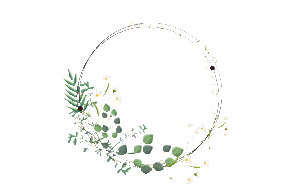 圆形花草边框免抠素材